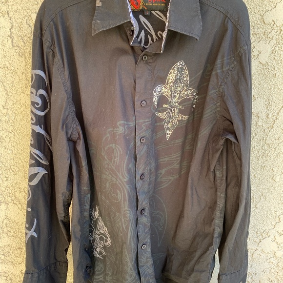 Mens Rebel Spirit Black shirt Size L - Picture 1 of 5